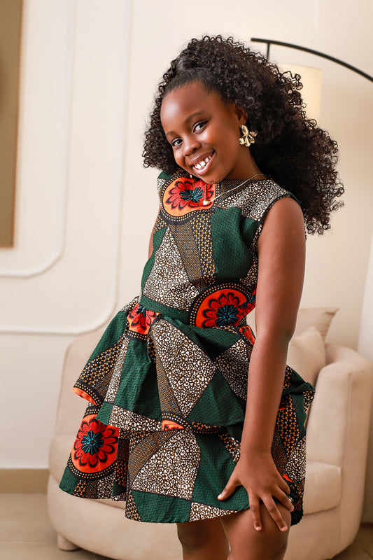 Kid's African Print Party Dress for Girls – Deka | KAFOS